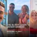 The Block 2026 cast and judges on a Tuesday ratings card stating The Block leads entertainment and Seven wins the night.