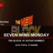 The Block artwork on a Monday ratings card stating Seven wins Monday, The Block is number one entertainment and Seven has a 32.5% Total TV share.
