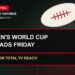 Friday TV ratings card with a stylised rugby ball stating the Men's World Cup leads Friday with 2.396 million Total TV reach.