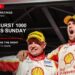 Brodie Kostecki and Todd Hazelwood celebrate winning the 2026 Bathurst 1000 on a Sunday ratings card stating Bathurst leads Sunday and Seven wins the night.