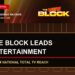 A Wednesday TV ratings card with current-season The Block key art stating The Block leads entertainment with 1.882 million National Total TV reach.