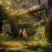 Prue and Curtis walk through the enchanted forest in Wildwood