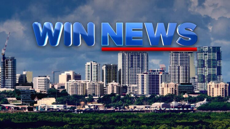 WIN News logo over the Darwin city skyline