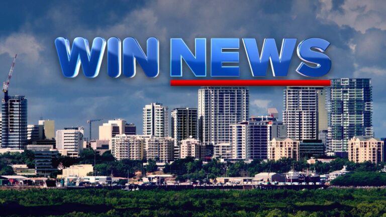 WIN News logo over the Darwin city skyline